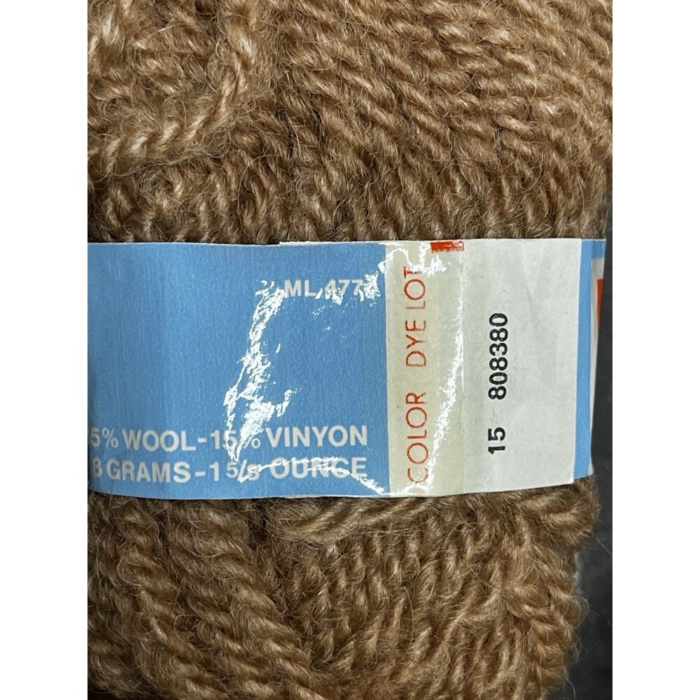 Reynolds Poemes Welcomme Wool Yarn France Brown Tan Lot Of 6 Skein NOS - Picture 15 of 15